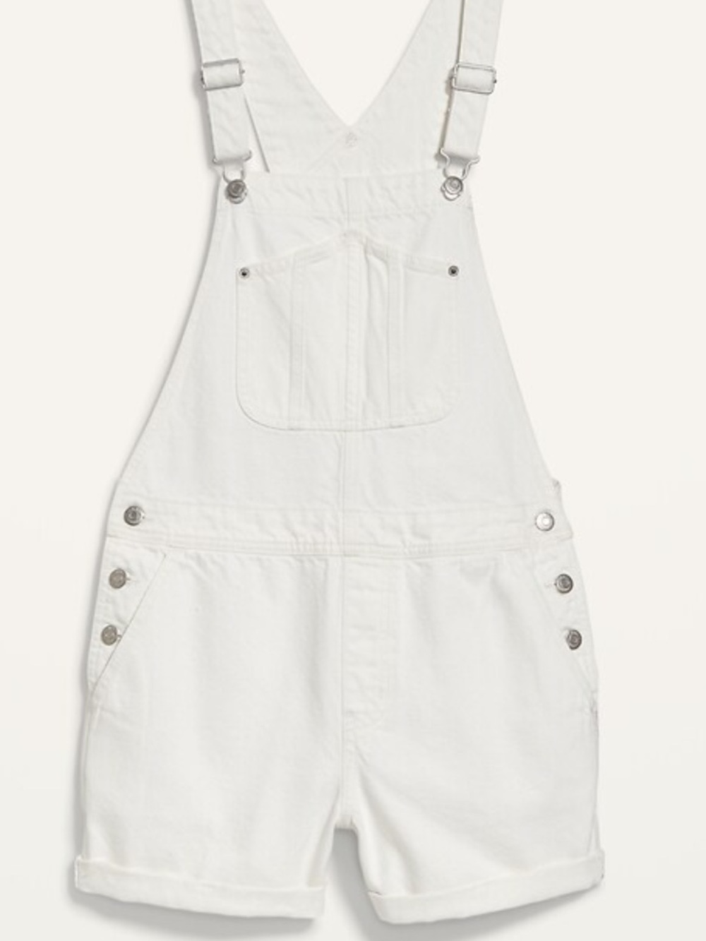 Old Navy White Denim Short Overalls Size L
